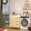 Meuble-lavabo 32 po, meuble-lavabo simple moderne avec comptoir en céramique et miroir, meuble-lavabo autoportant, blanc, naturel-371335257
