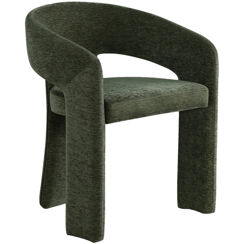 Hollerman Rendition Dining Chair, Green Polyester Fabric