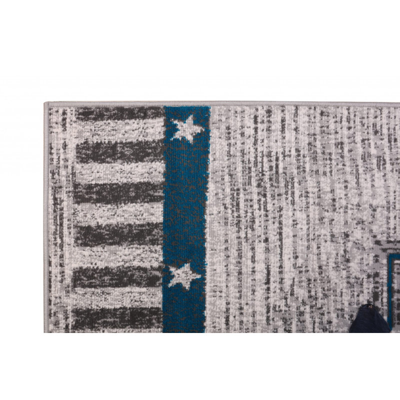 Tapis gris clair / bleu Coalgate, Tapis de couloir 2 pi x 8 pi