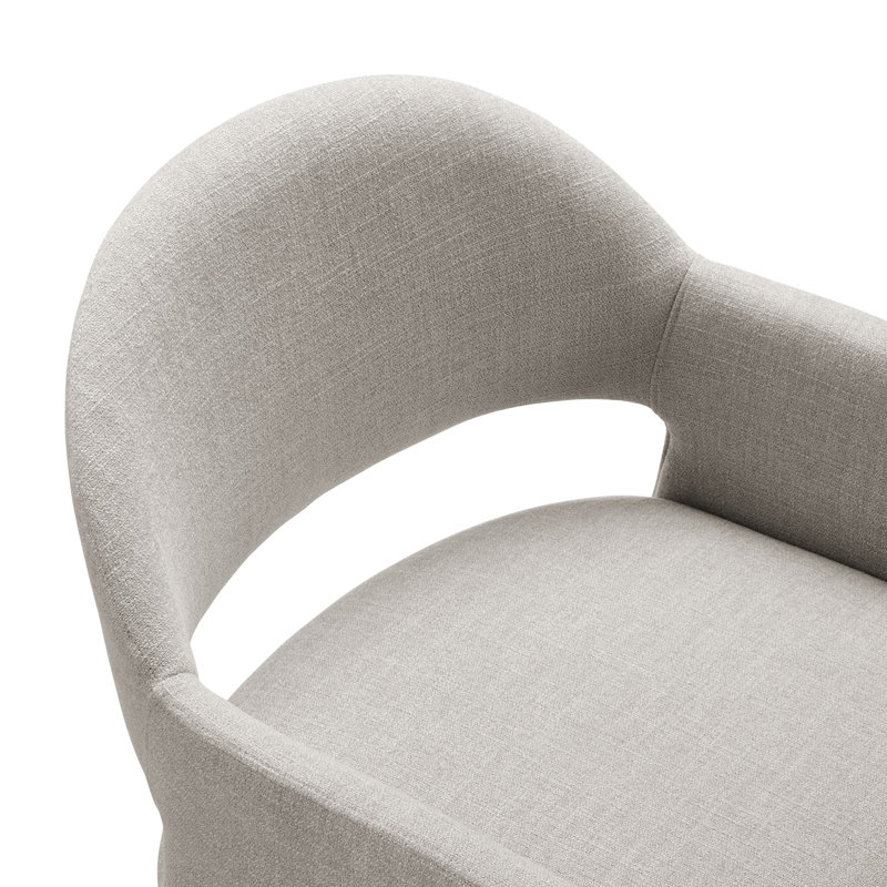 Fauteuil de salle à manger rembourré Talia, Lin lin