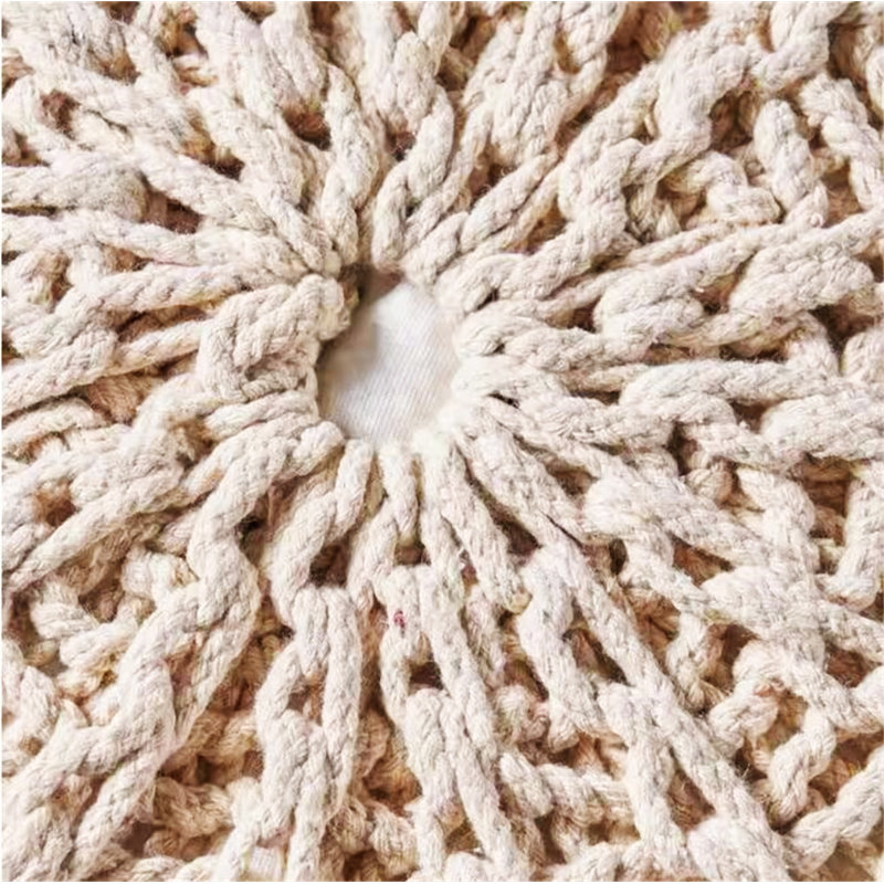 POUF TRICOTÉ, Coton beige