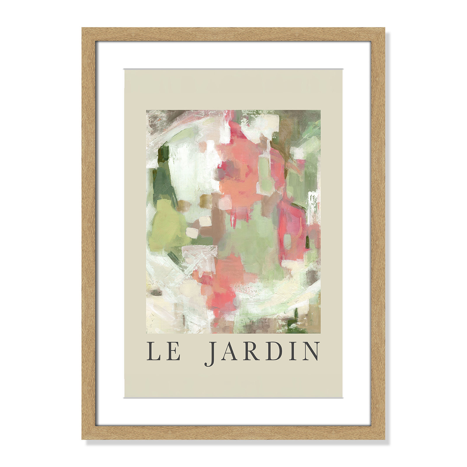 Riya "Le Jardin" Print by Carol Robinson, Natural Single Picture Frame, Yes, 23" H x 17" W x 1.25" D