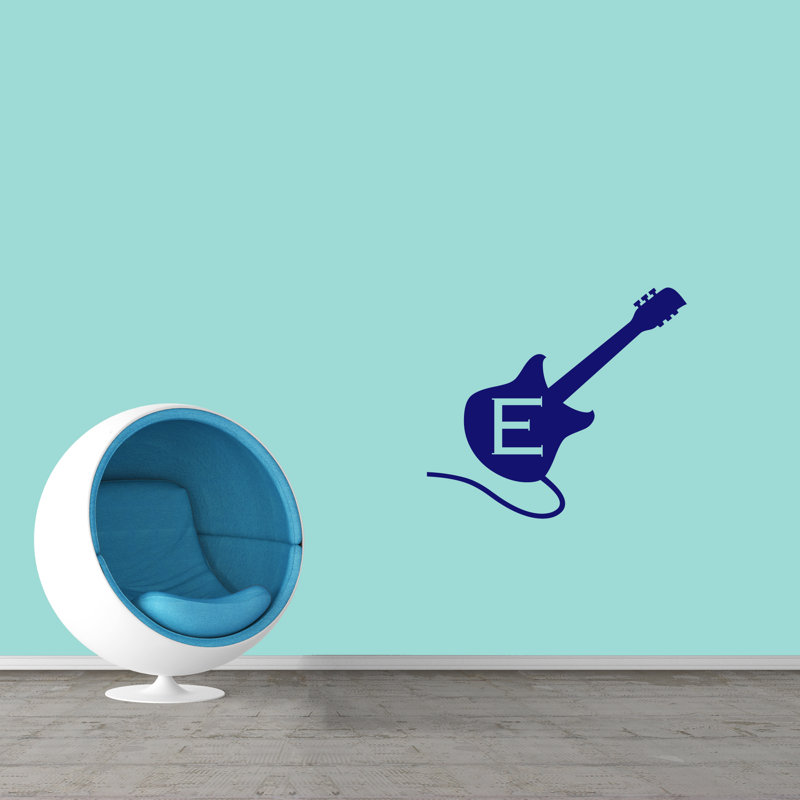 Adhésif décoratif guitare personnalisée, Bleu marine, Oui