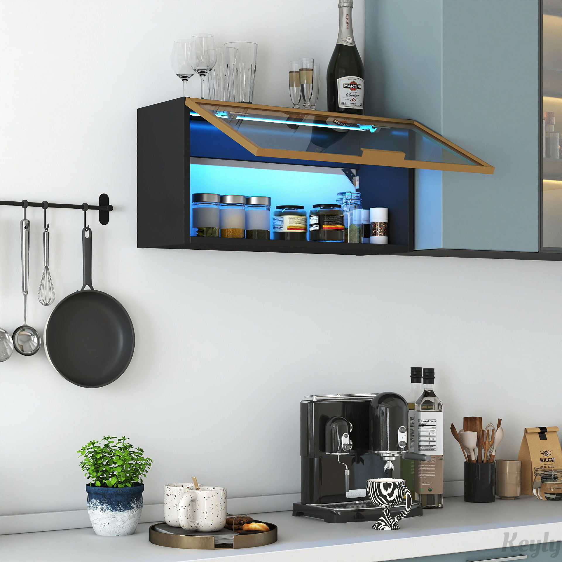 Latitude Run® Large-Capacity Spice Rack Wall Mounted Storage Cabinet ...