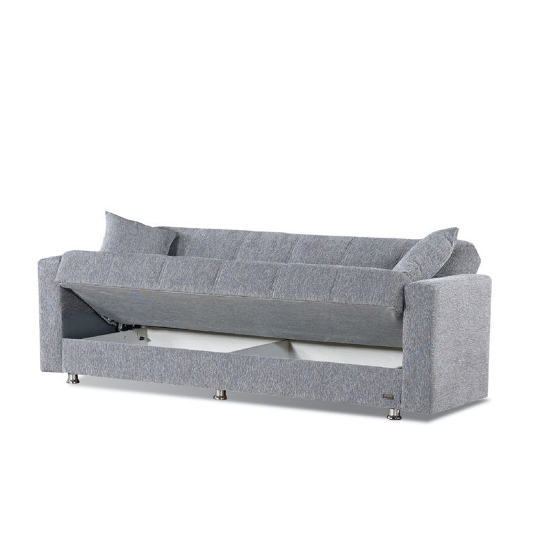Rousselle Twin 88'' Upholstered Convertible Sofa, Gray