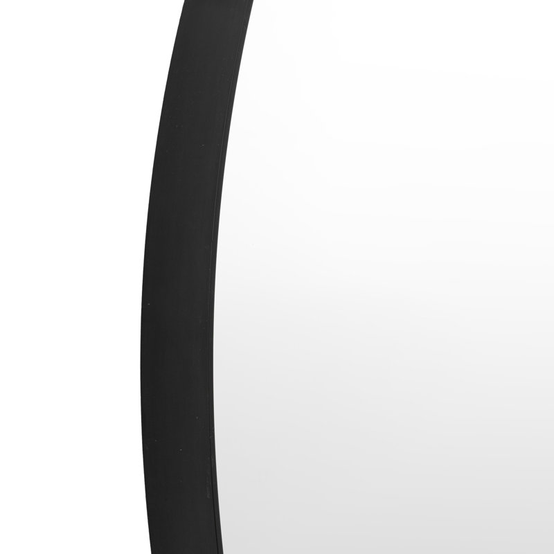 Anna Metal Framed Round Mirror, Black, 60cm x 60cm