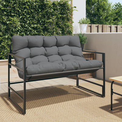 Latitude Run Patio Bench With Cushion 44.5" Steel by Latitude Run