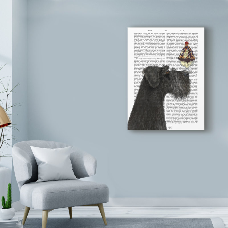 « schnauzer, black, ice crème text », art textuel sur toile tendue, H 19 po x l 14 po x P 2 po