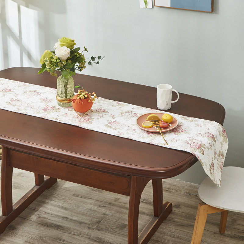 Clarrisa Shabby Elegance Floral 100% Cotton Table Runner, 13" x 72"