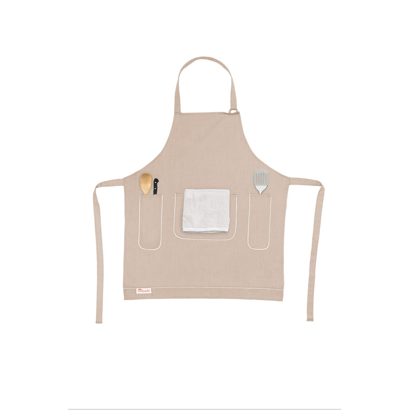 Tablier Sunbrella par Gracie Oaks 24 po x 28 po, avec sangle de cou réglable de 23 po, avec poches, résistant aux taches