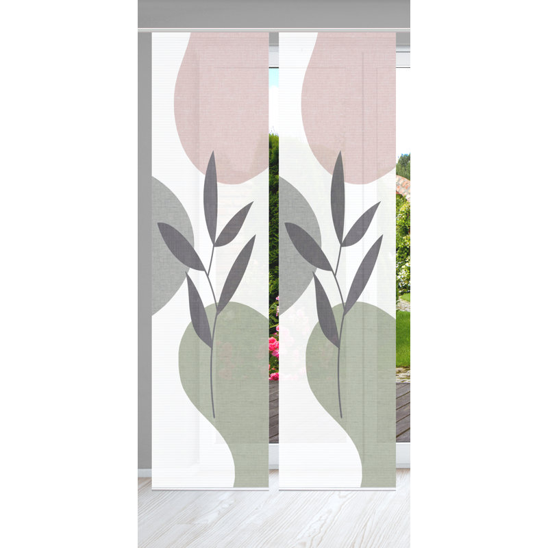 Semi Sheer Sliding Panel Pair, Antique pink and pink