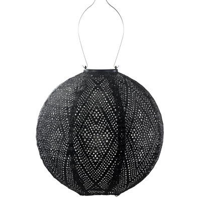 Lanterne ronde en ikat, noir