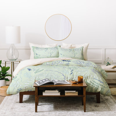 Coastal Polyester Floral Duvet Cover