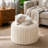 20'' Fluffy Faux Fur Ottoman, Round Pouf Footrest, Mooncake Foot Stool, Paran Accent Pouf For Modern Interior Design, Fluffy Furry Vanity Chair, Soft Seat Reading Chair-1756179753