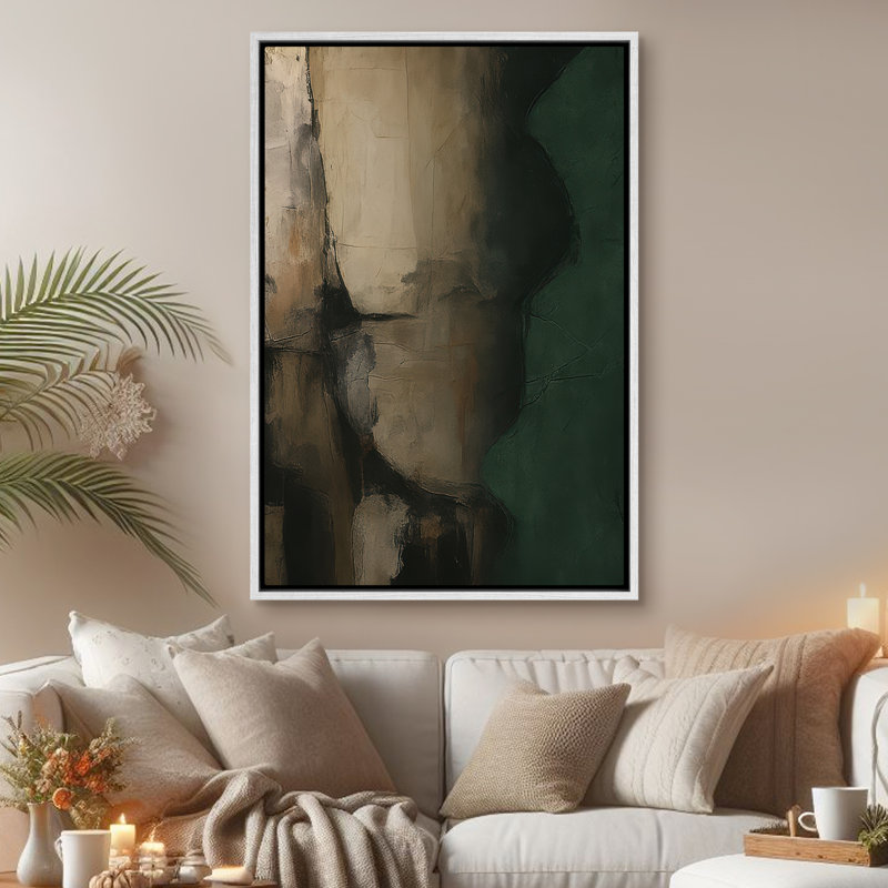 Art mural encadré abstrait rétro antique classique pour chambre à coucher, H 24 po x l 16 po, Blanc