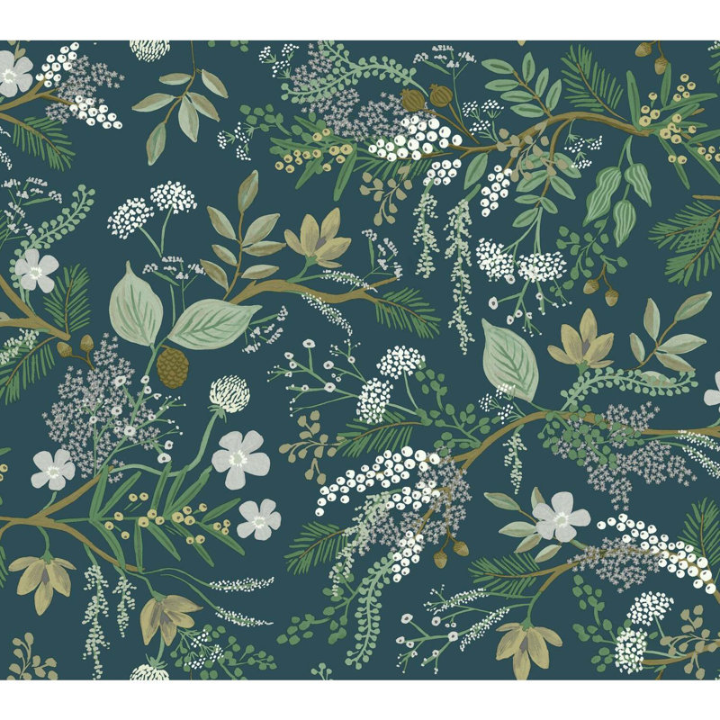 Juniper Forest 27' x 27" Wallpaper Roll, Pine