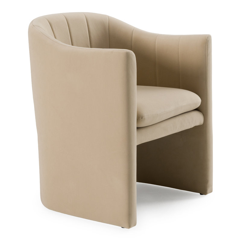 Fauteuil en velours Kidman, Velours beige