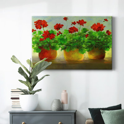 Geraniums III-Toile tendue avec châssis