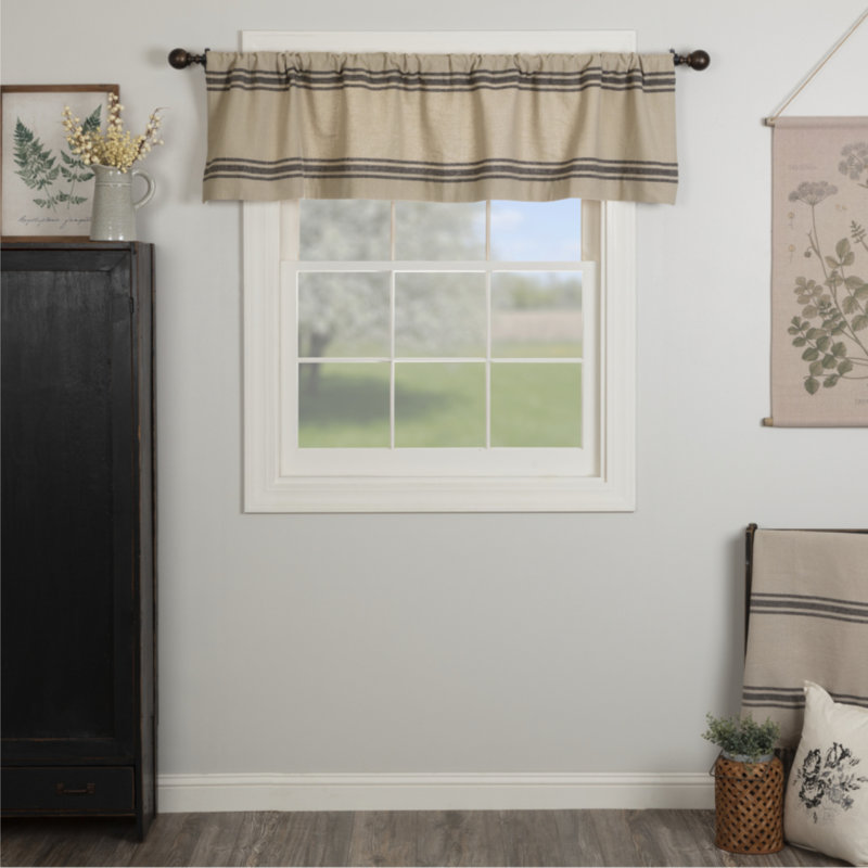 Mill House Stripe Black Valance