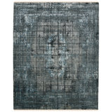 One-of-a-Kind Dazzle Modern Hand-Knotted 2'X3' Wool Blue Area Rug