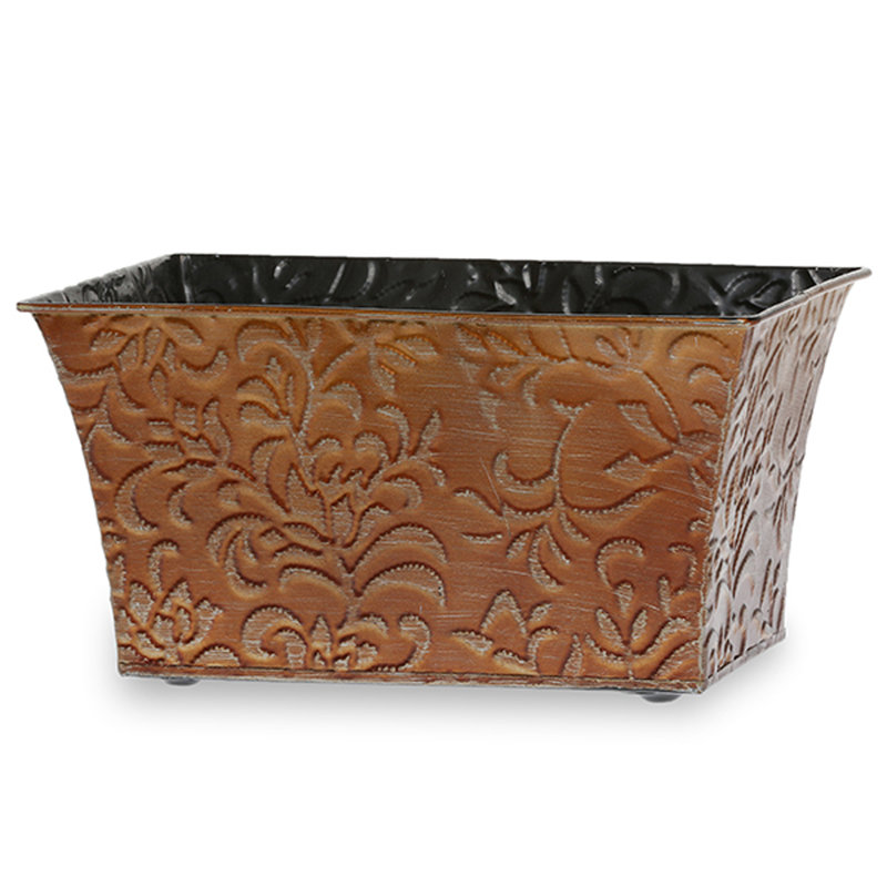 Boîte à fleurs en métal Shanahan, Bronze antique, H 7 po x l 10 po x P 5 po