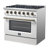 Forno Galiano 36-inch Gas Range in white, black, blue or red, 6 burners, 83,000 BTU, 5.36 cu. ft. Convection oven-68818939