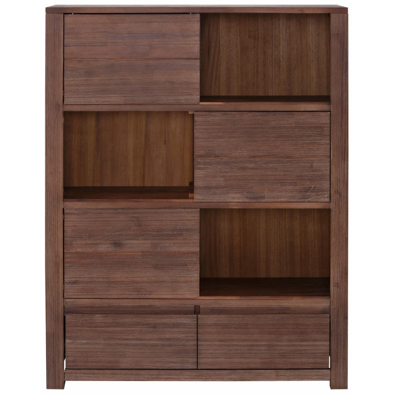 Edwin 130cm H x 100cm W Solid Wood Library Bookcase