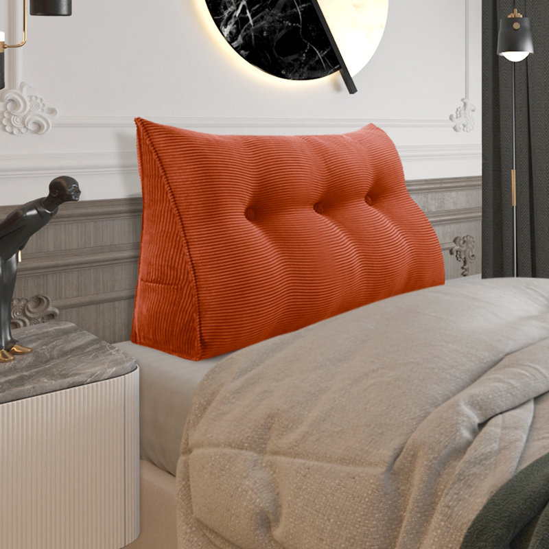 Triangular Backrest Cushion, Orange, 50cm H x 200cm W
