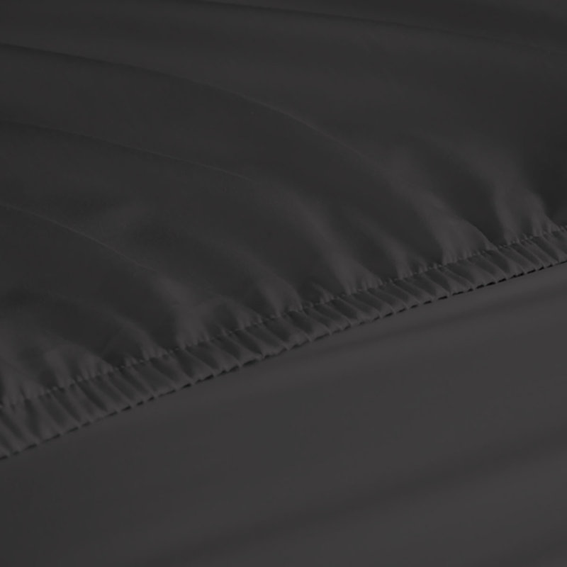 Ensemble de draps en rayonne de bambou 6 pièces , Ensemble de draps pour lit simple + un drap-housse, Gris foncé