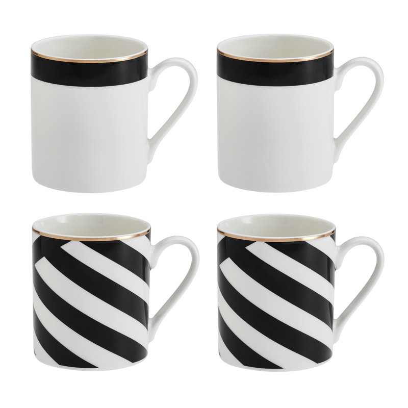 Mikasa Luxe Deco China Mugs, 380ml