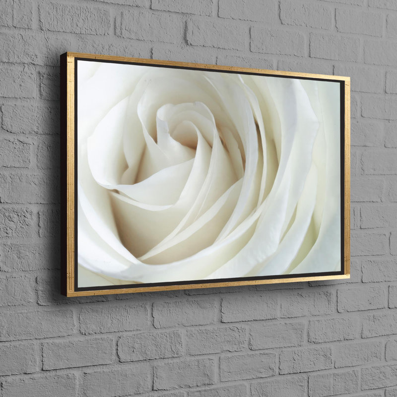 Art mural personnalisé en toile rose blanche présentant un élégant design minimaliste floral idéal comme cadeau, Doré