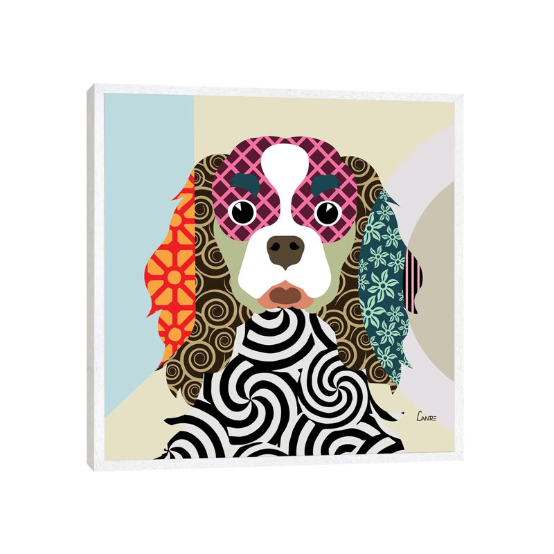 Cavalier King Charles Spaniel - Painting on Canvas, White Framed, 66.04 cm H x 66.04 cm W