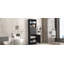 Grande armoire de rangement noire avec 3 tiroirs et tablettes réglables pour la salle de bain-1287852190