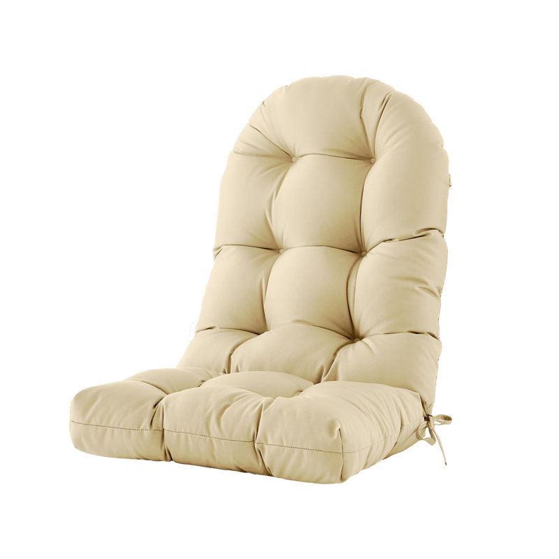 Coussin de siège haut dossier - Coussin de chaise Adirondack imperméable pour l'extérieur pour mobilier de patio avec attache, couleur vibrante, rembourrage élastique de qualité supérieure, utilisation multi-scénario, beige