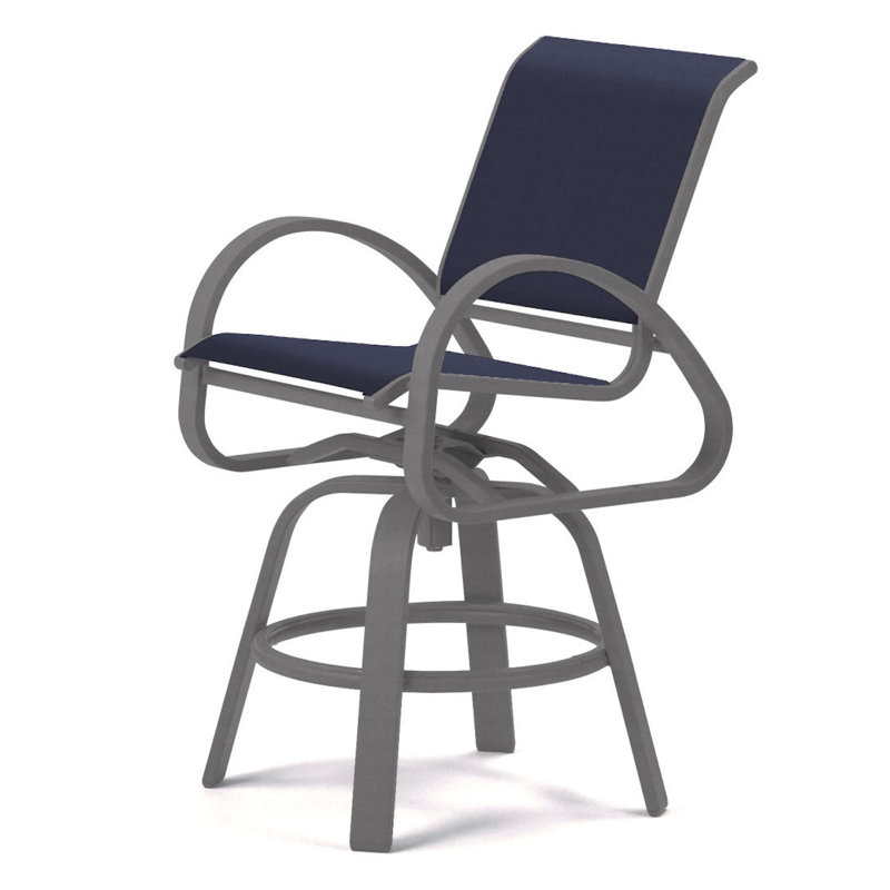 Tabouret de bar Holna, Kona texturé, Bleu marine 13D Sunbrella®