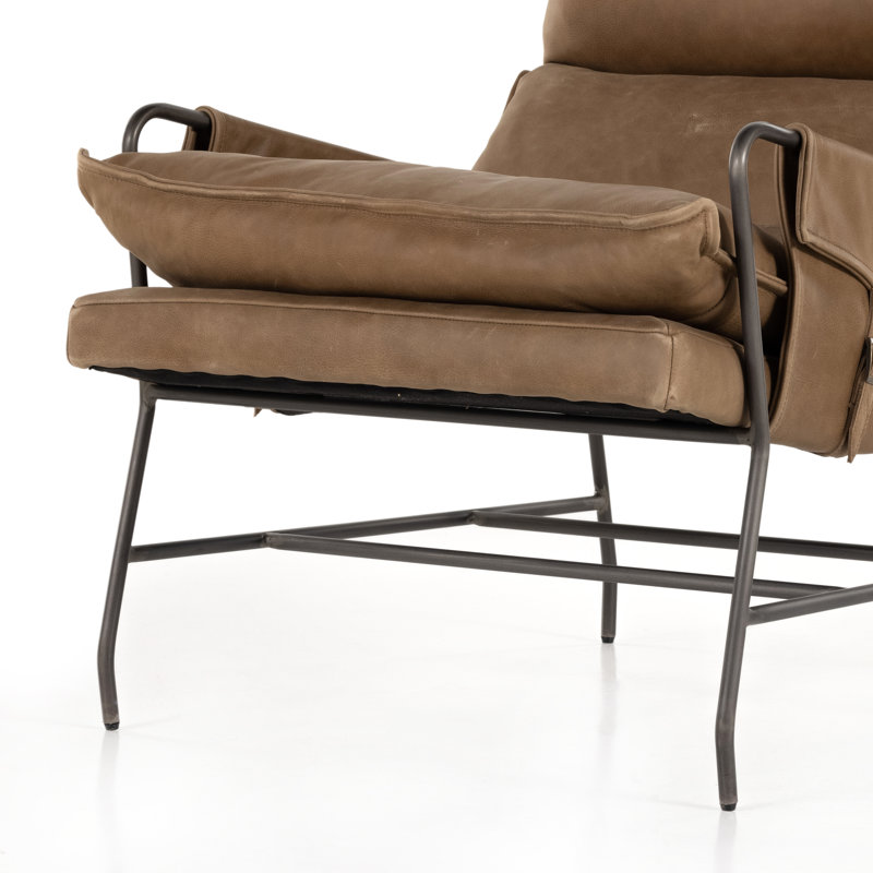 Taryn Slipcovered Side Chair, Gris Gunmetal, Palermo Drift Top Grain Leather