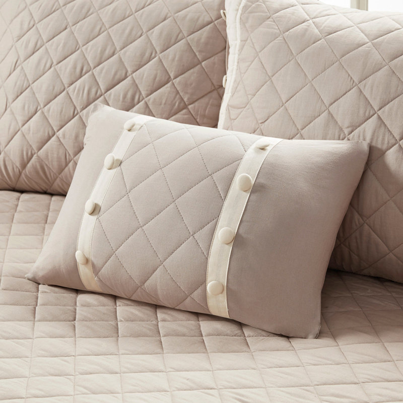 6 Piece Cotton Daybed Cover Set Khaki Daybed