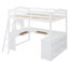 Lit mezzanine double avec rangement peu encombrant, bureau en bois aggloméré moderne