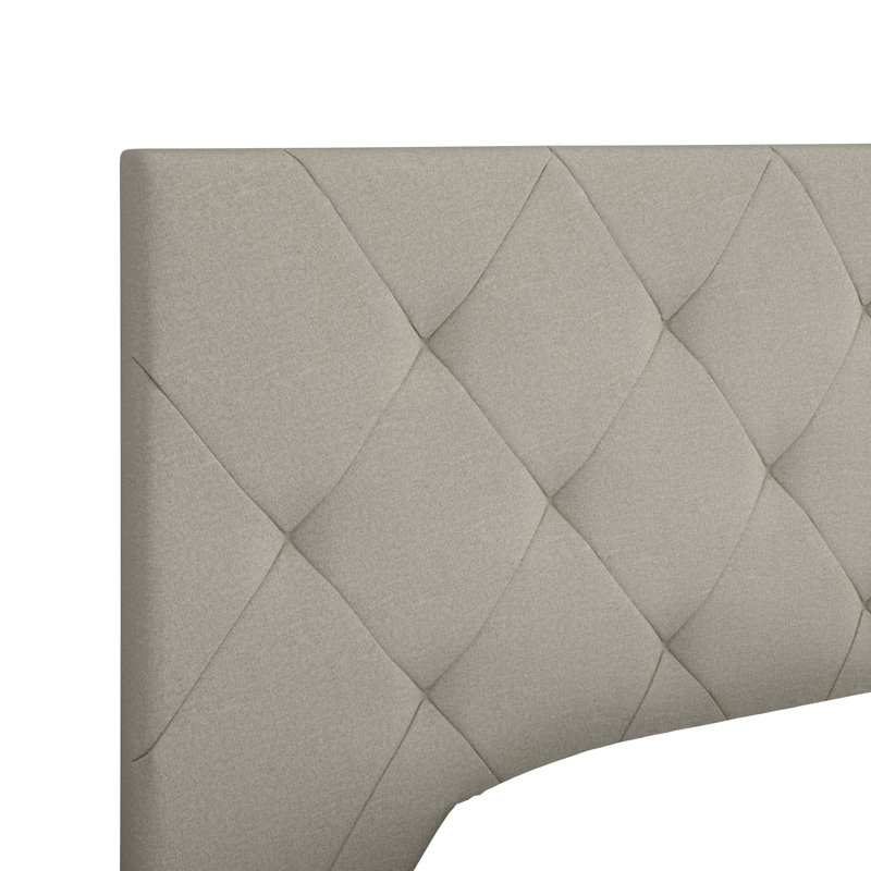 Structure de lit en lin Boyd Sleep avec tête de lit ajustable Chloe, Très grand, Beige