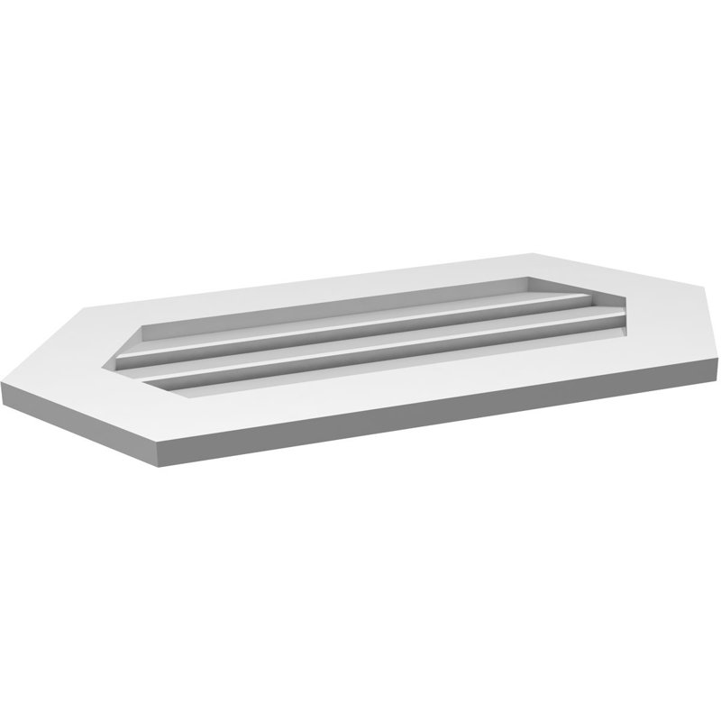 Évent horizontal fonctionnel à pignon en uréthane à surface horizontale Signature, 16" H x 32" W x 1" D