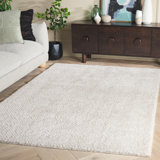 Tapis de couleur unie à poils longs Mukilteo Penelope Performance