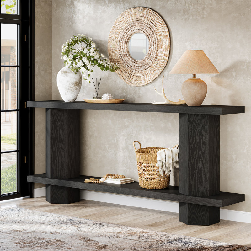 71-inch Console Table For Entryway, Black