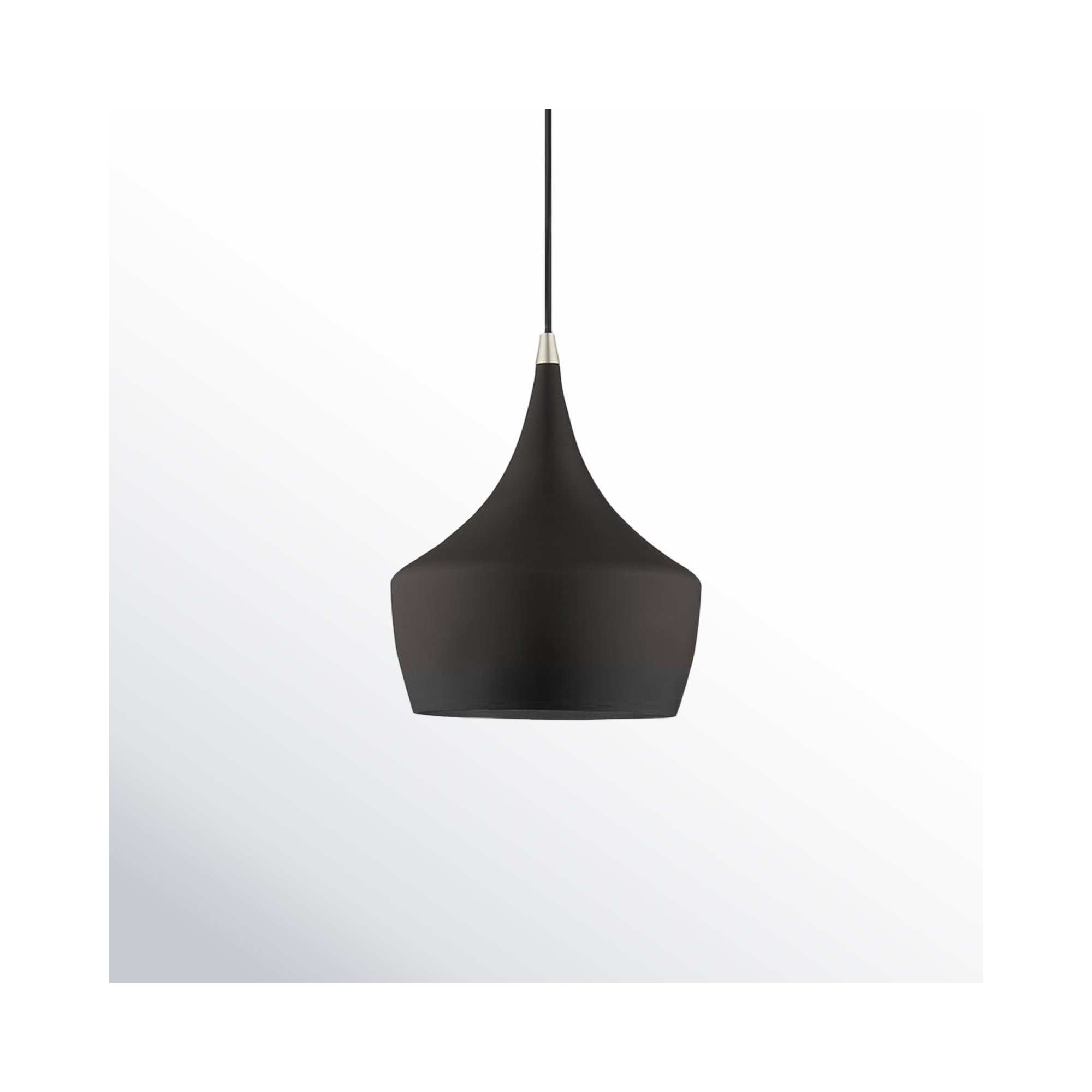 Schultz Single Light Metal Dimmable Pendant, Black
