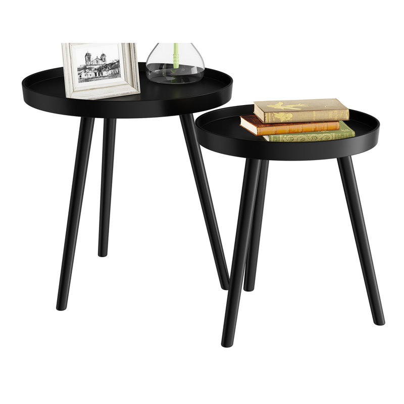 Tray Top Nesting Tables, Black