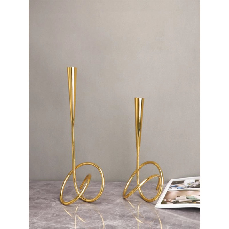 16.54'' H Metal Tabletop Candlestick