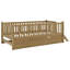 Lit plateforme en bois avec garde-corps et gigogne, noyer-51485419