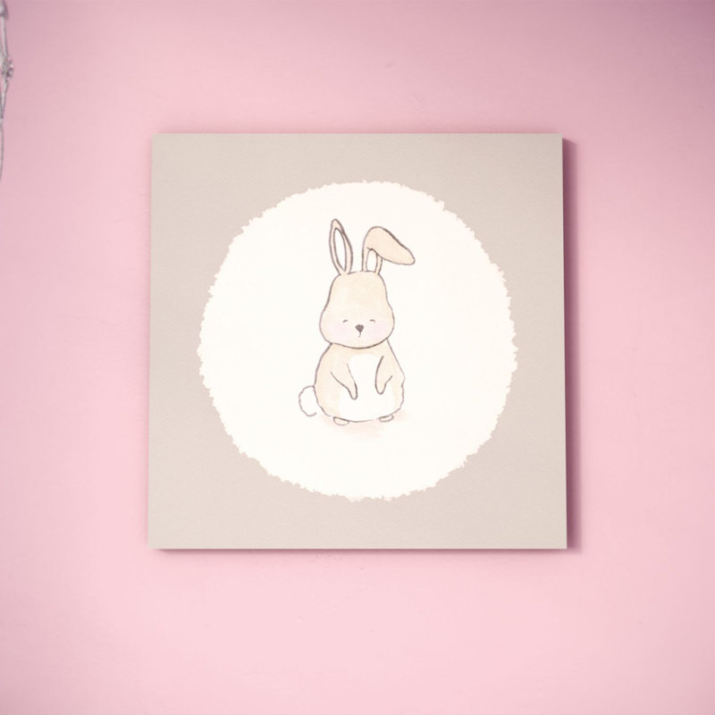 Art sur toile de lapin, H 12 po x l 12 po x P 2 po