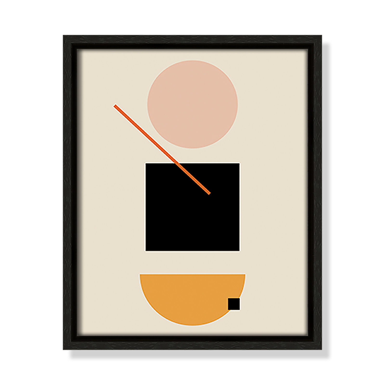 Simple Shapes Print, Espresso Framed, 11.5" H x 9.5" W x 2" D