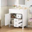 Meuble-lavabo de 76 cm avec lavabo en céramique, 2 tiroirs et tablette réglable - Fonctionnement fluide - Conçu pour les petites salles de bain