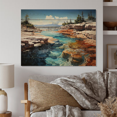 Geyser Hot Springs Bath III sur impression sur bois
